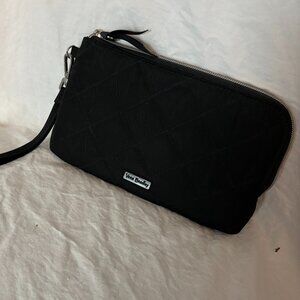 Vera Bradley RFID 3/4 Zip Wristlet – Black Performance Twill – Gunmetal Hardware